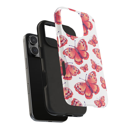 Coral Butterfly iPhone Case – Slim, Protective Design with Bold Watercolor Print