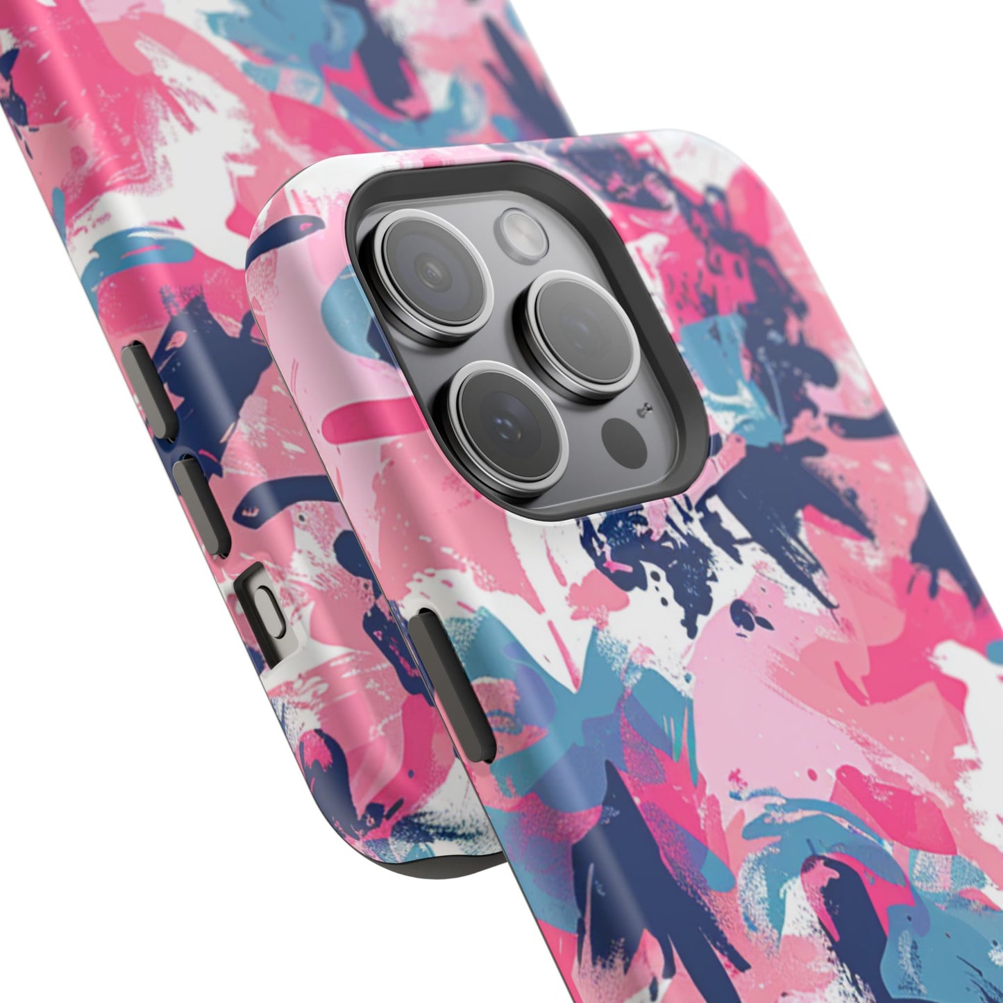 Vibrant Pink & Navy Abstract Splash – MagSafe iPhone Case