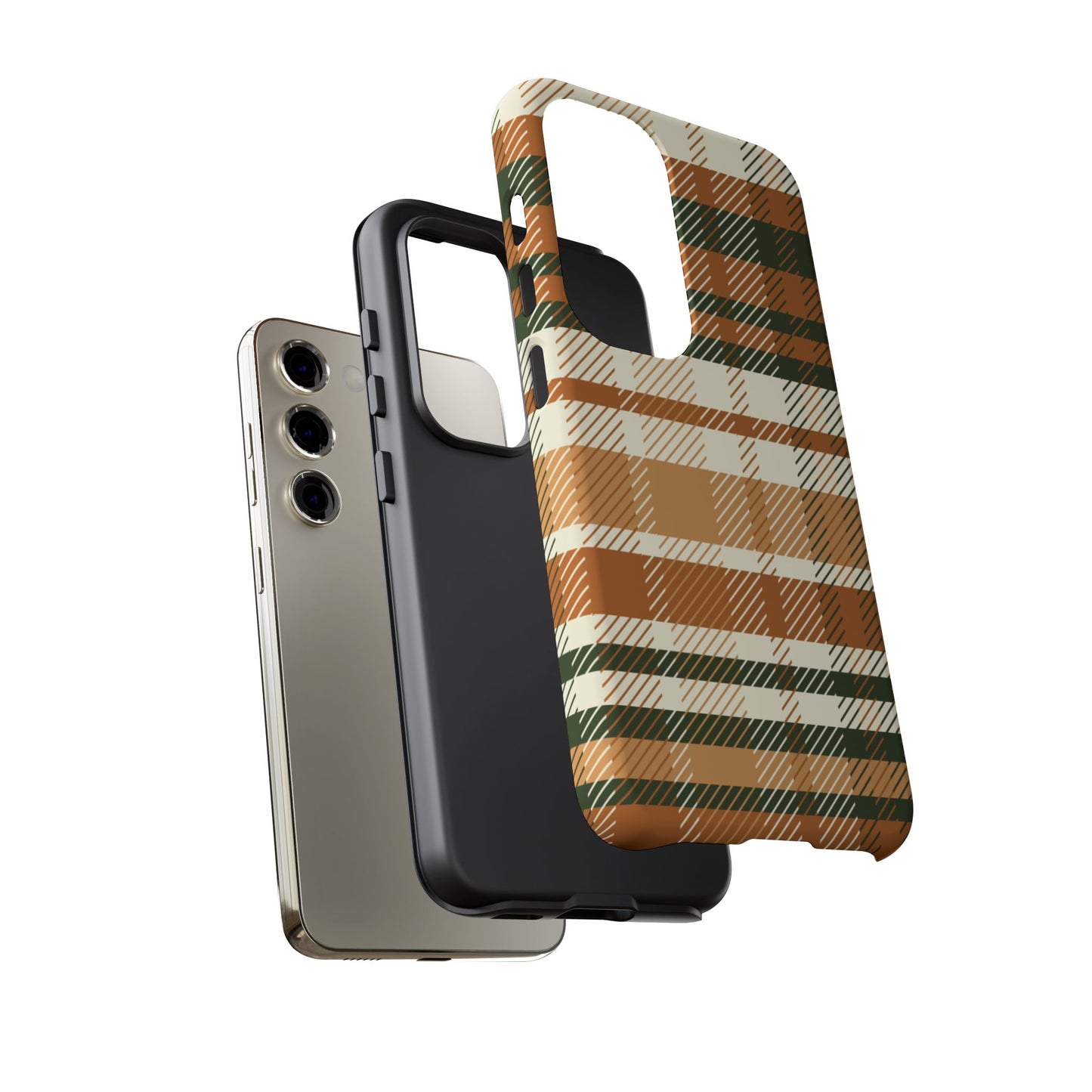 Samsung Galaxy Case - Pumpkin Spice Plaid Design