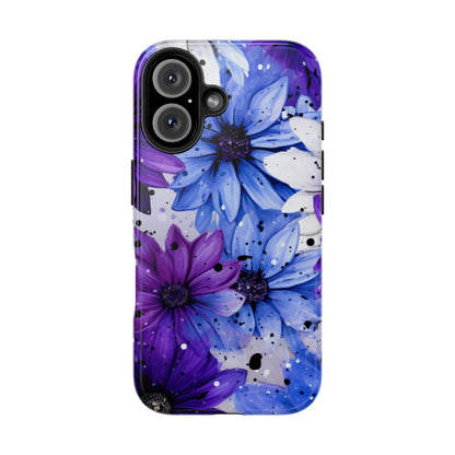 Vibrant Purple & Blue Floral Splash - iPhone Series Case