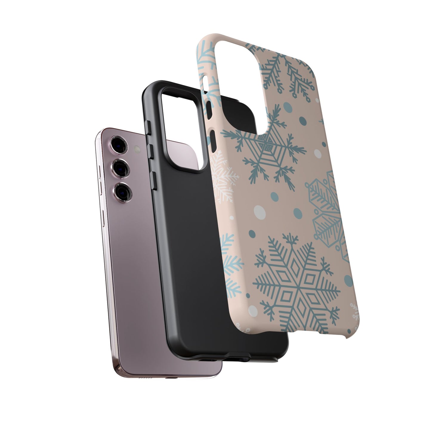 Winter Snowflakes Samsung Galaxy Case – Shockproof, Smooth Matte Finish, Dual-Layer Protection