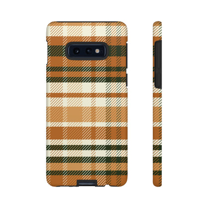 Samsung Galaxy Case - Pumpkin Spice Plaid Design