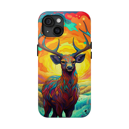 Vibrant Stag in Bloom – iPhone Case