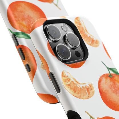 Tangerine Dreams Tough MagSafe iPhone Case – Watercolor Orange Design, Shockproof Dual Protection