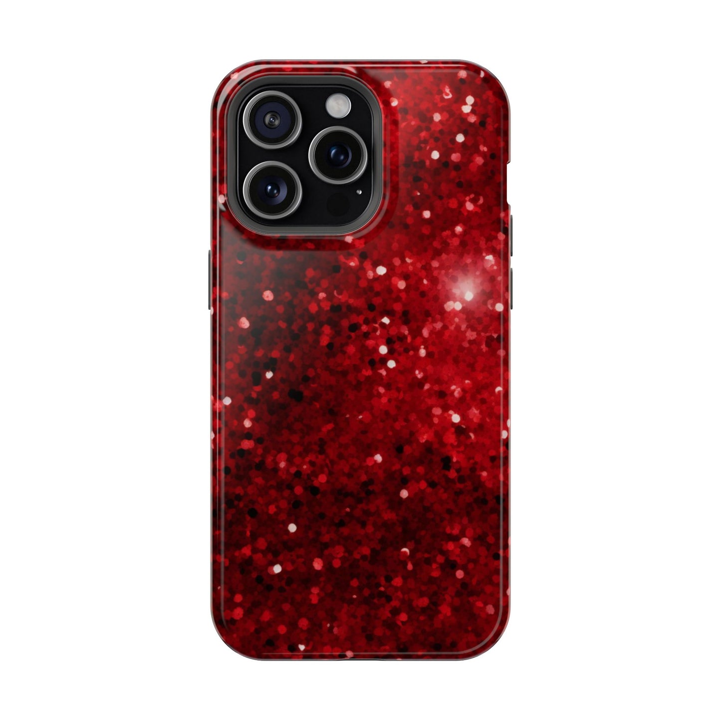 Crimson Glow Glitter MagSafe Case