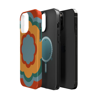 Retro Flower Power MagSafe iPhone Case – Bold 70s-Inspired Design with Dual-Layer Protection