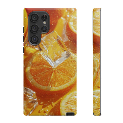 Citrus Orange Splash Samsung Galaxy Case – Dual-Layer Tough Protection, Vibrant Summer Design