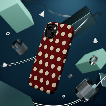 Classic Red & Cream Polka Dots - MagSafe iPhone Case