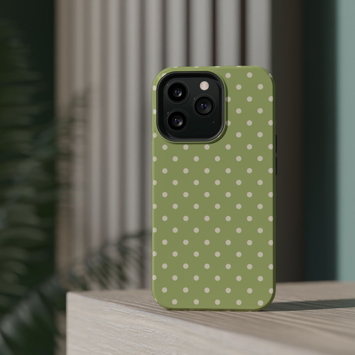 Sage Green Polka Dots – MagSafe iPhone Case