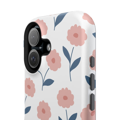 Playful Pink Floral Tough MagSafe  iPhone Case – Soft Pastel Design, Slim & Shockproof