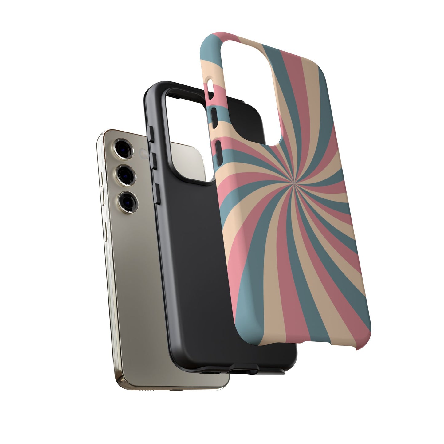 Vintage Pastel Swirl  Samsung Galaxy Case – Dual-Layer Protection with 70s-Inspired Design