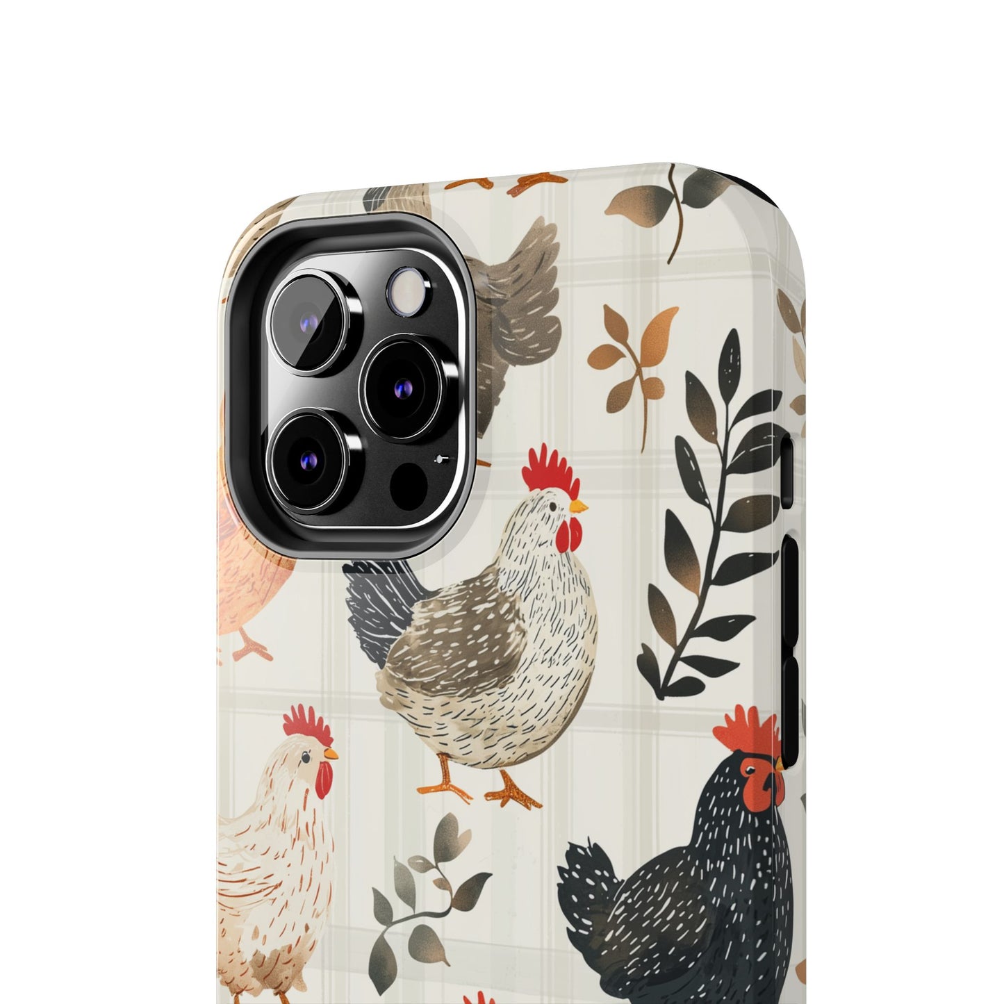 iPhone Case: Vintage Chicken & Leaves – Farmhouse Style Case