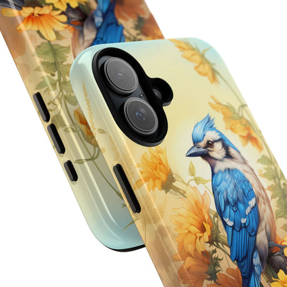 Blue Jay & Sunflowers Phone Case - Perfect Gift for Bird Lovers!