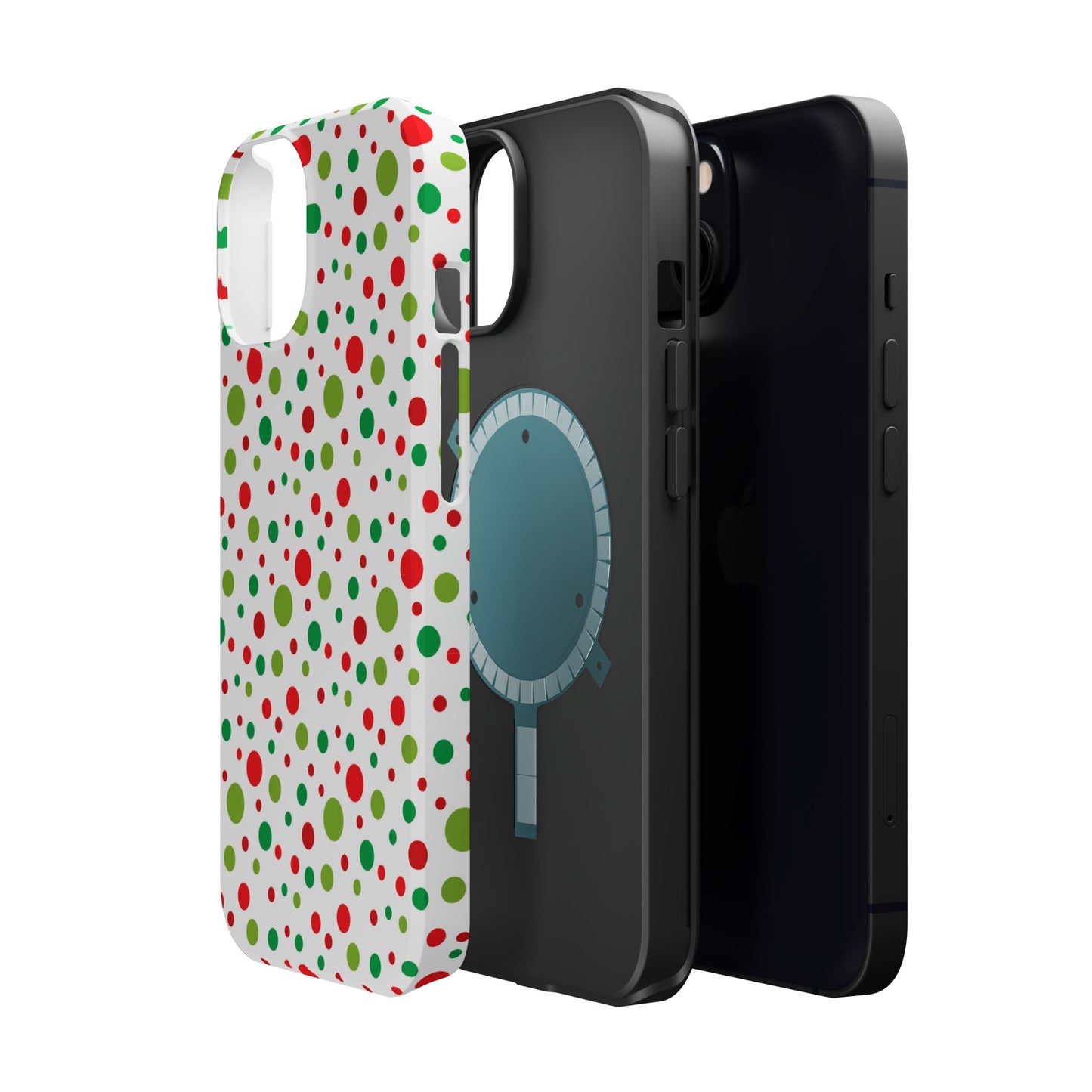 Red & Green Christmas Polka Dots – MagSafe iPhone Case