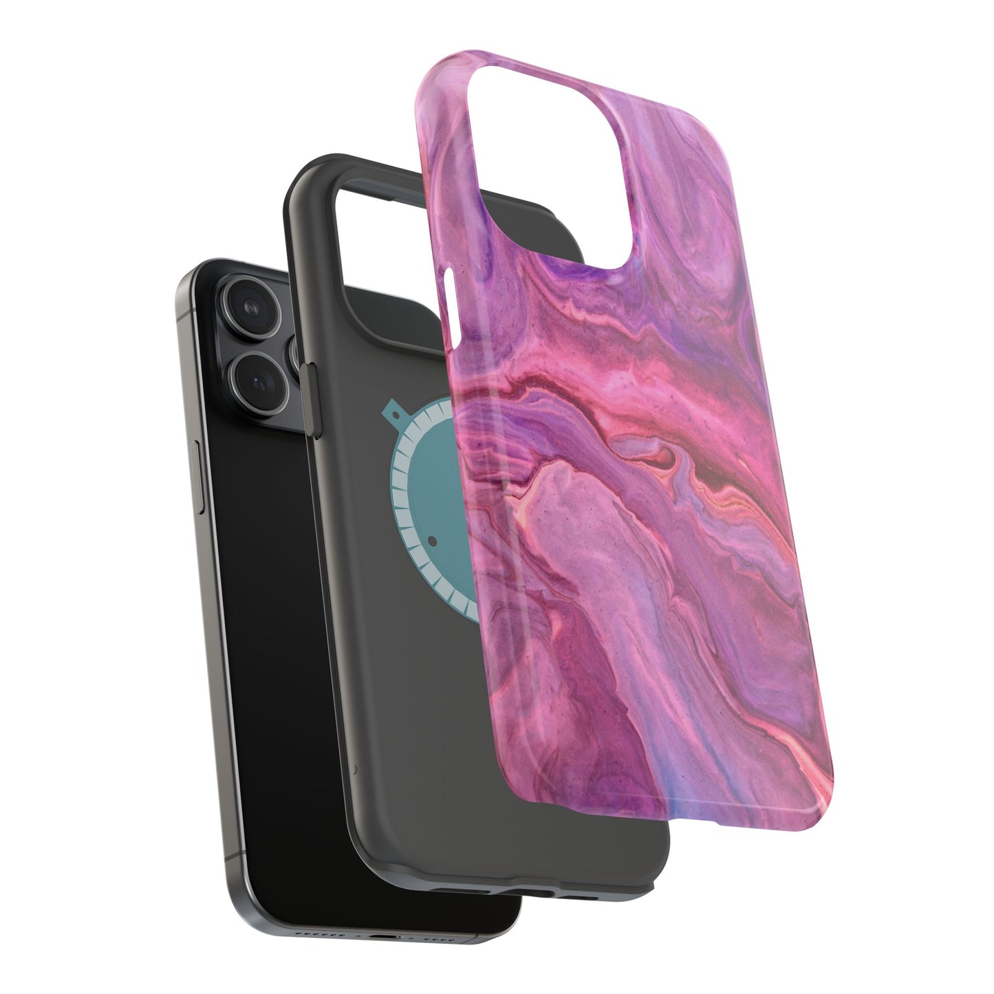 Lavender Dreamscape – MagSafe Case with Abstract Purple & Pink Marble Art