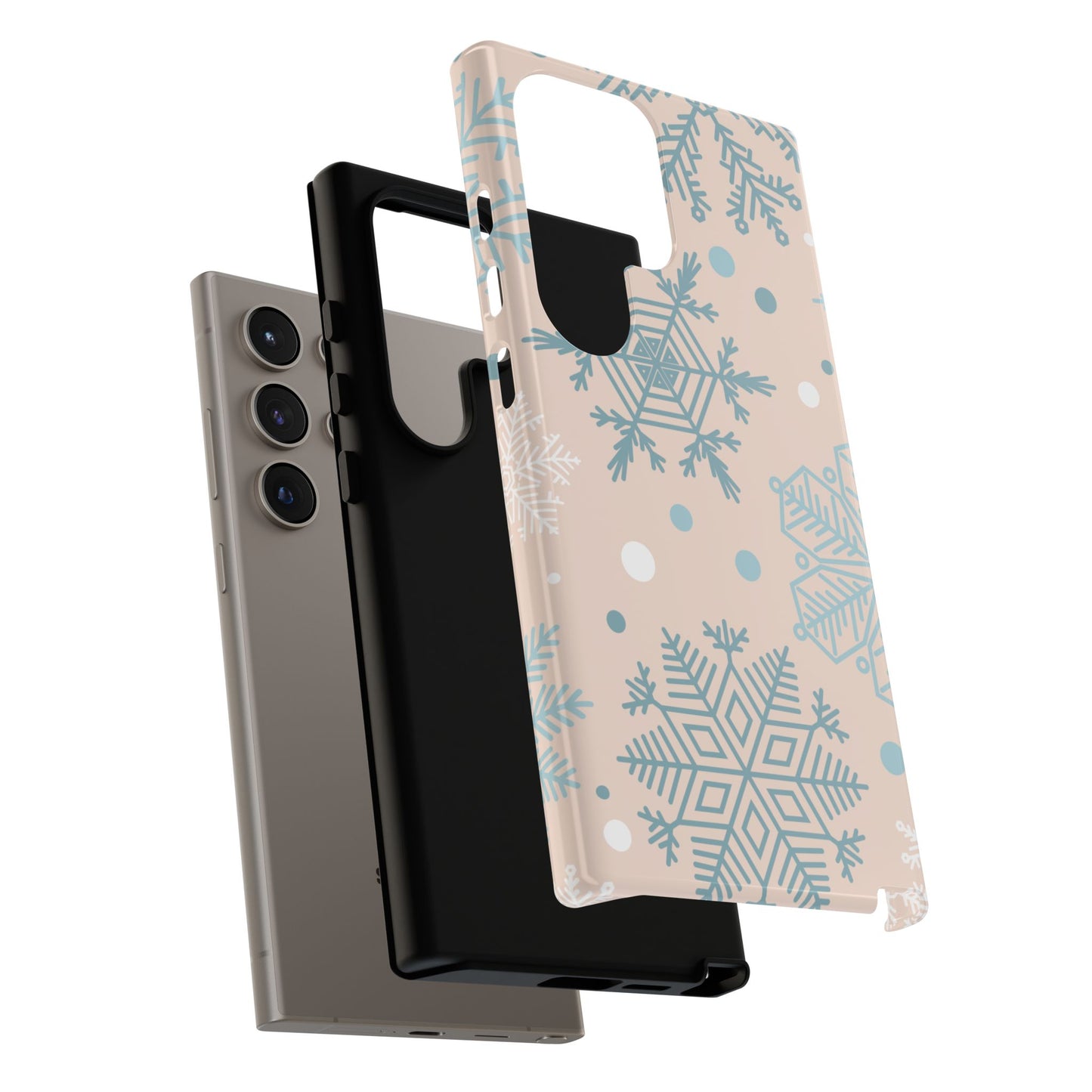 Winter Snowflakes Samsung Galaxy Case – Shockproof, Smooth Matte Finish, Dual-Layer Protection