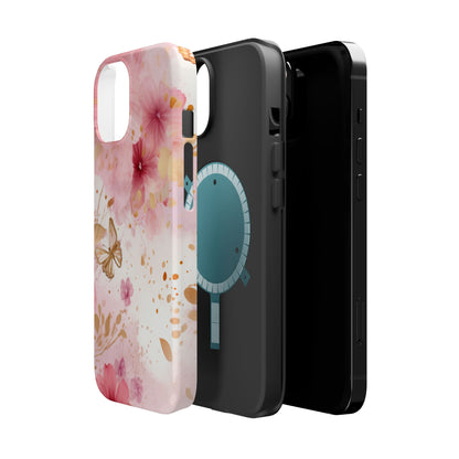 Blush Pink Floral Butterfly - MagSafe iPhone Case