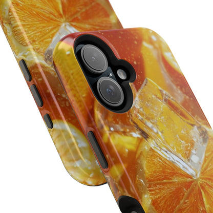 Citrus Orange Splash MagSafe iPhone Case – Dual-Layer Tough Protection, Vibrant Summer Design