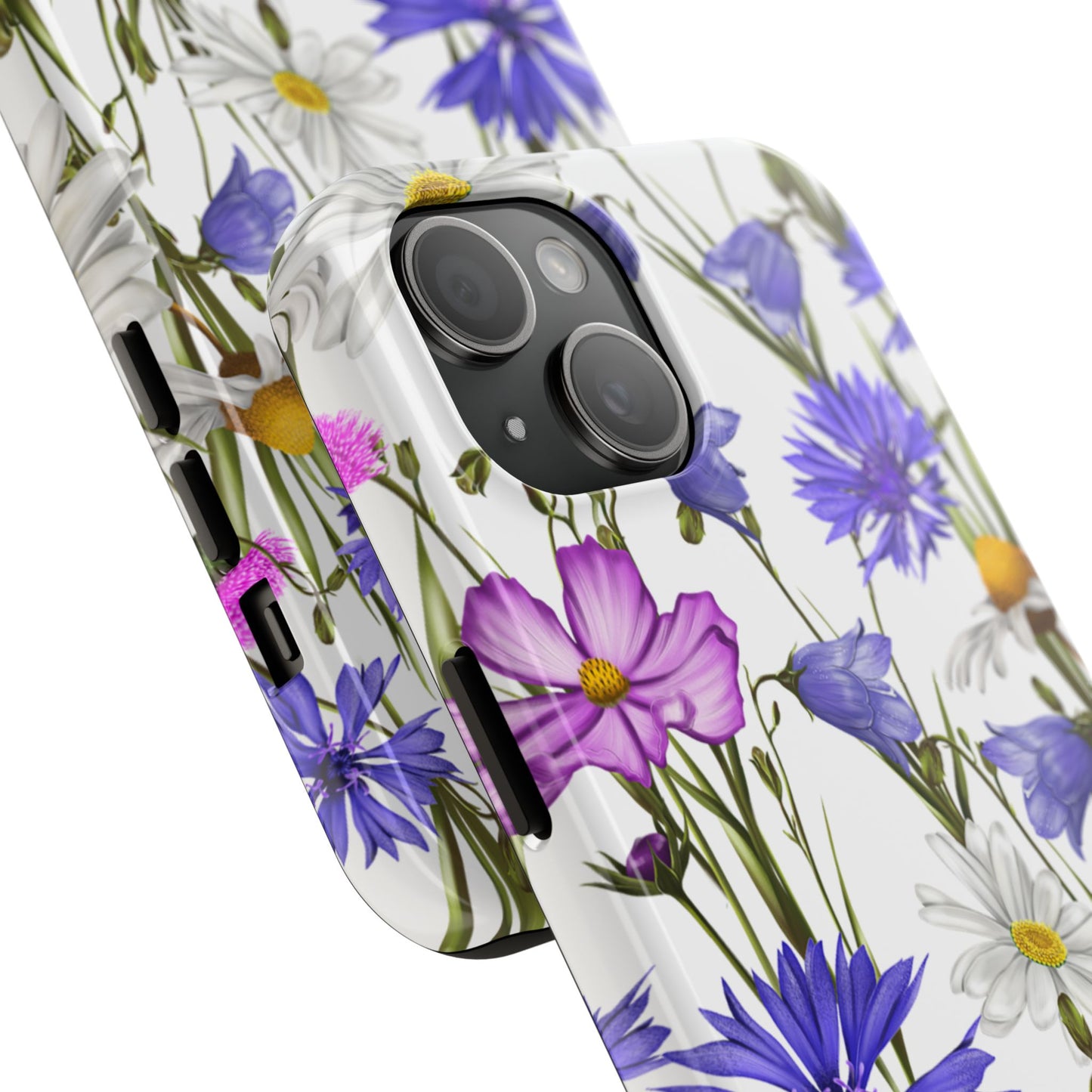 Wildflower Meadow iPhone Case – Purple, Blue, and White Floral Design