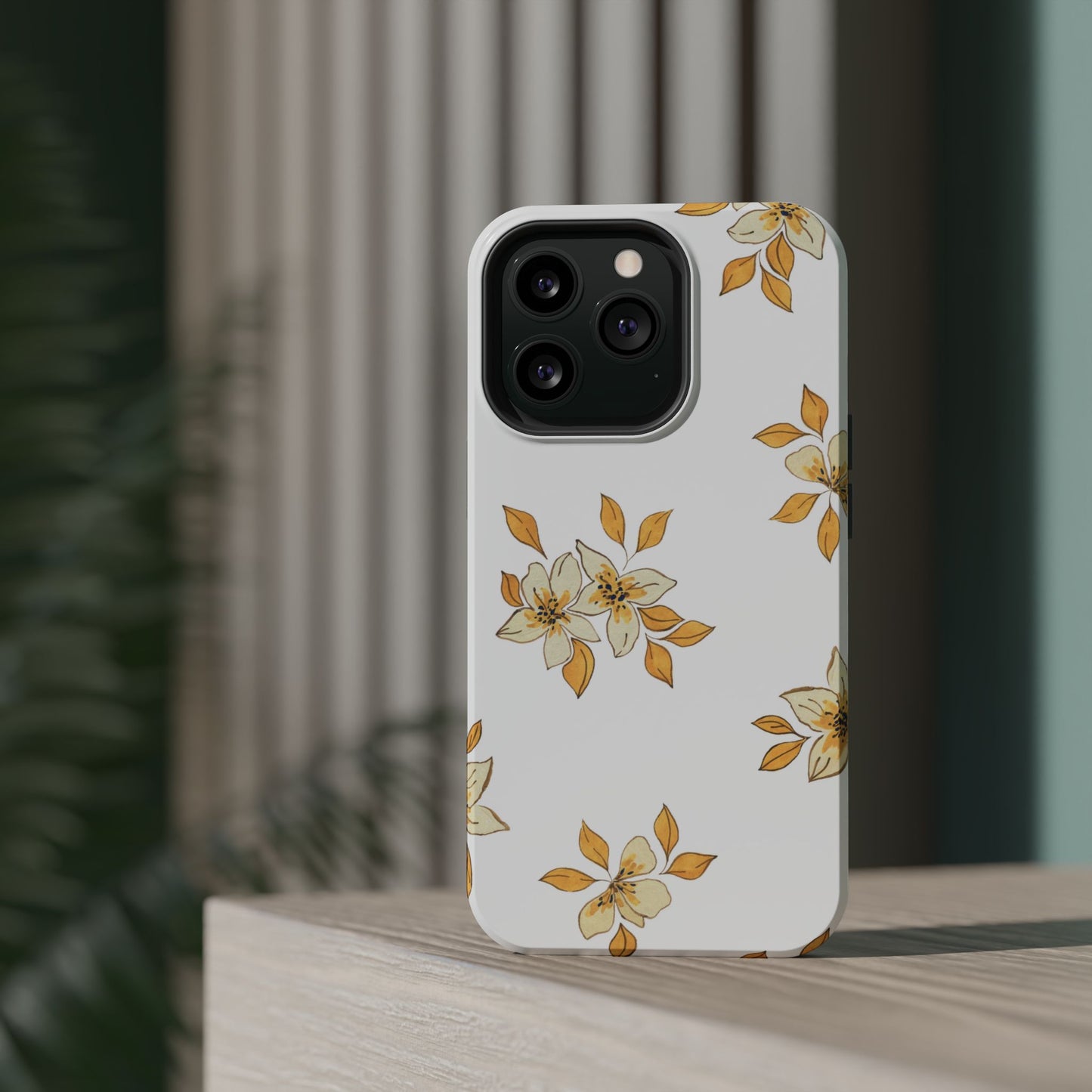 Delicate Yellow Blossom MagSafe iPhone Case – Minimalist Floral Design with Matte Finish