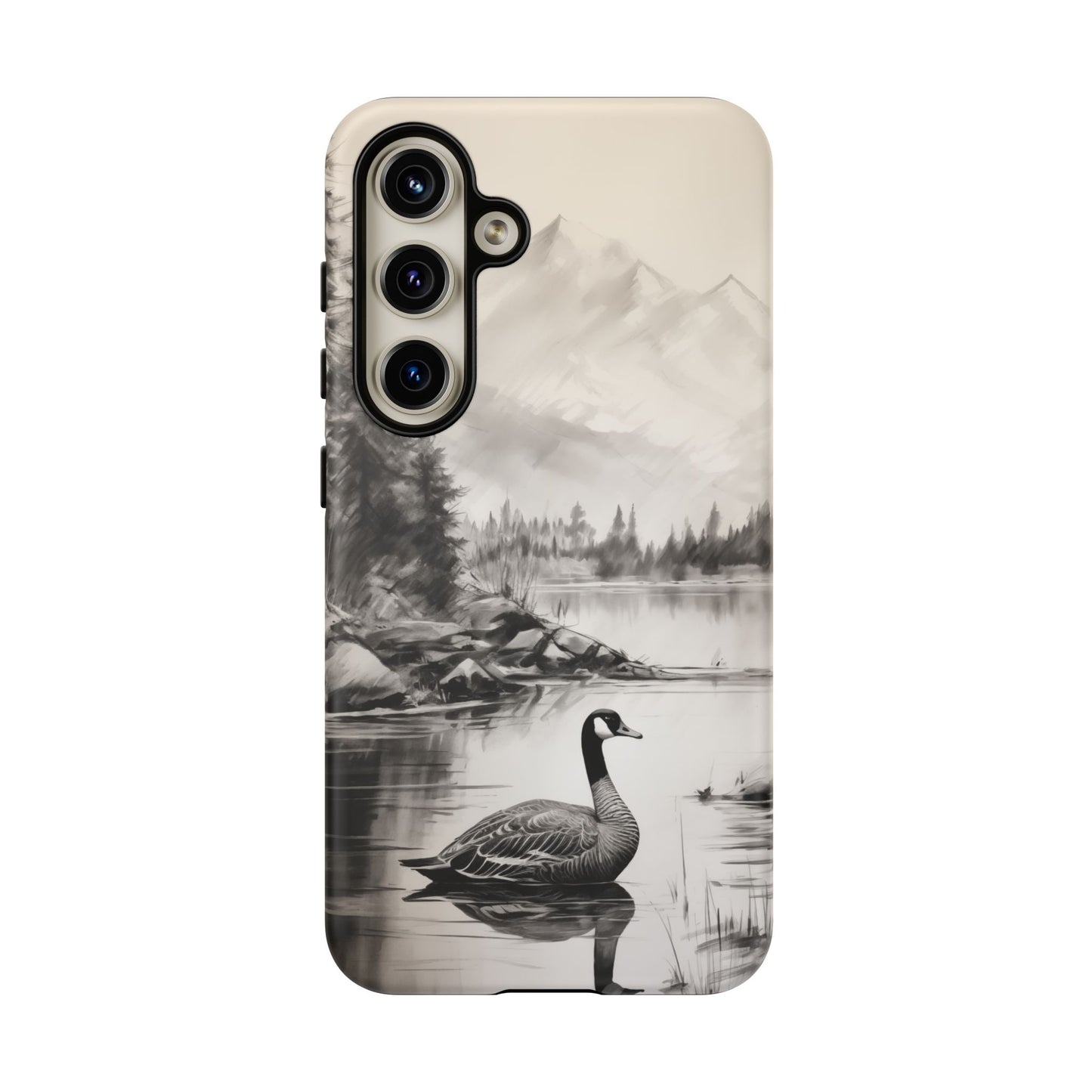 Canadian Goose Phone Case - Charcoal Sketch Design!