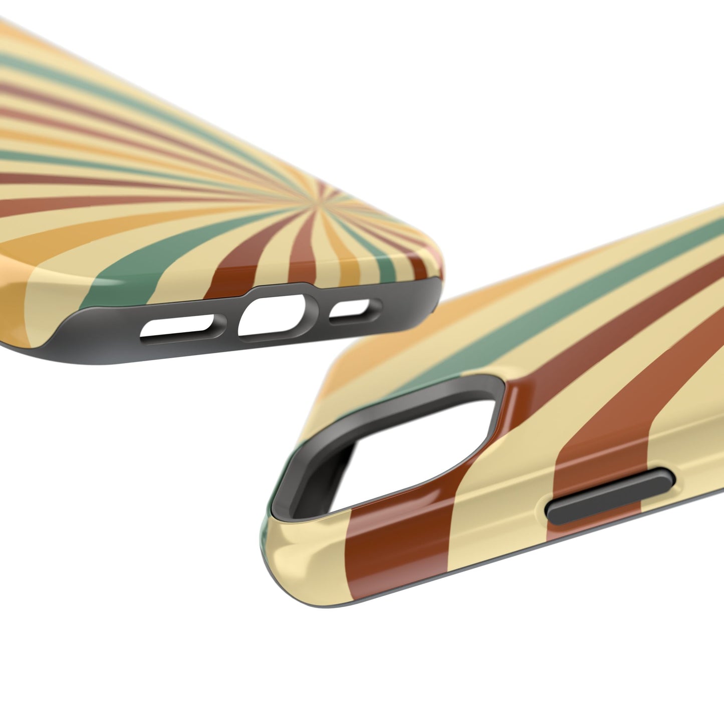 Earthy Retro Swirl MagSafe iPhone Case – Dual-Layer Protection with 70s-Inspired Earth Tones