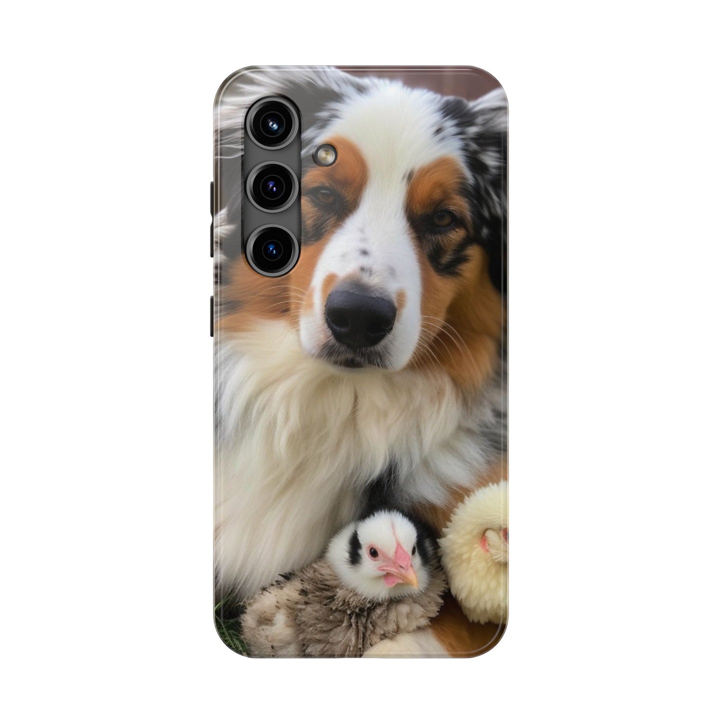 Aussie Farm Dog and Baby Chicks Phone Case