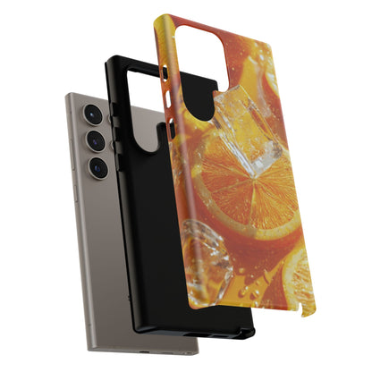 Citrus Orange Splash Samsung Galaxy Case – Dual-Layer Tough Protection, Vibrant Summer Design