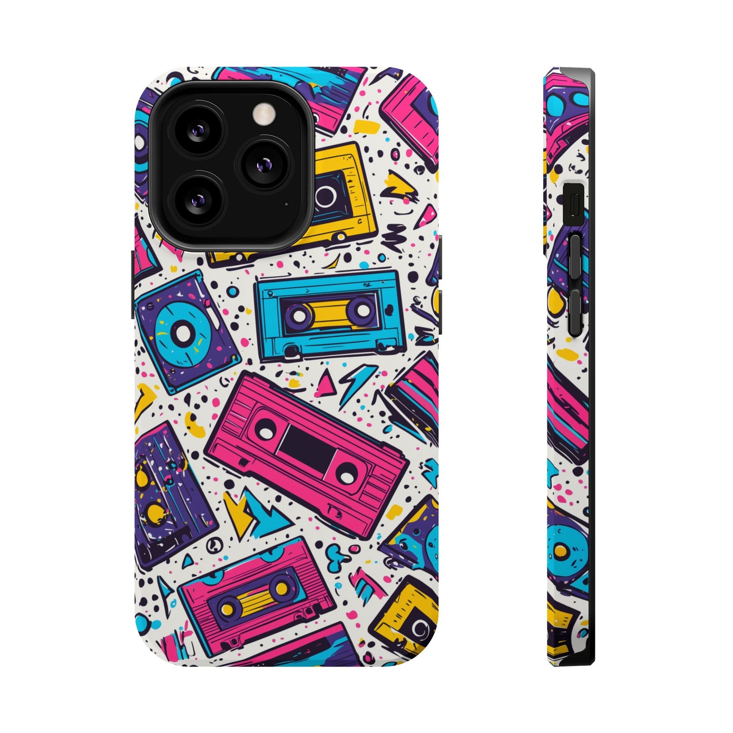 Retro Cassette Vibes Tough MagSafe iPhone Case – Bold 80s Tape Design, Shockproof Protection