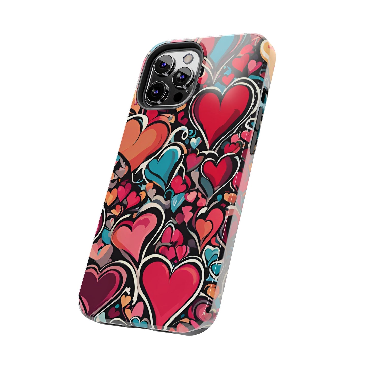 Vibrant Multicolor Heart Art – iPhone Case