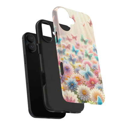 Butterfly Flower Garden - iPhone Case - Pastel Floral Protective Cover