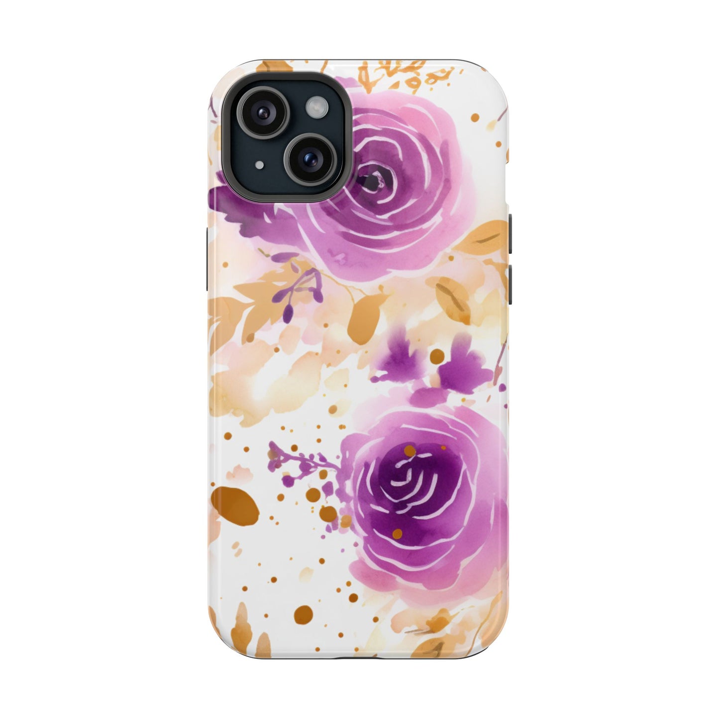 Soft Purple & Gold Floral Splash - MagSafe iPhone Series Case