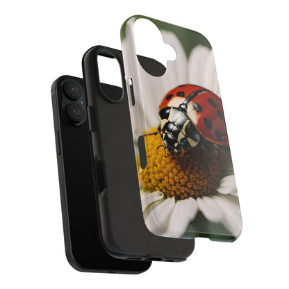 iPhone Case: Ladybug on White Daisy