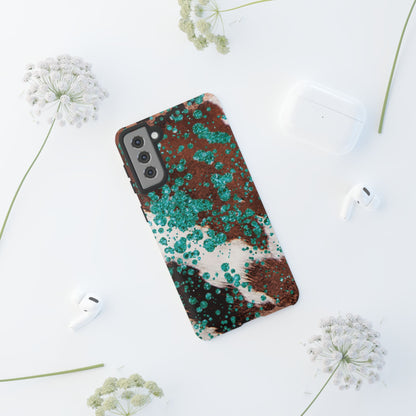 Teal Glitter Cowhide - Samsung Galaxy Series Case