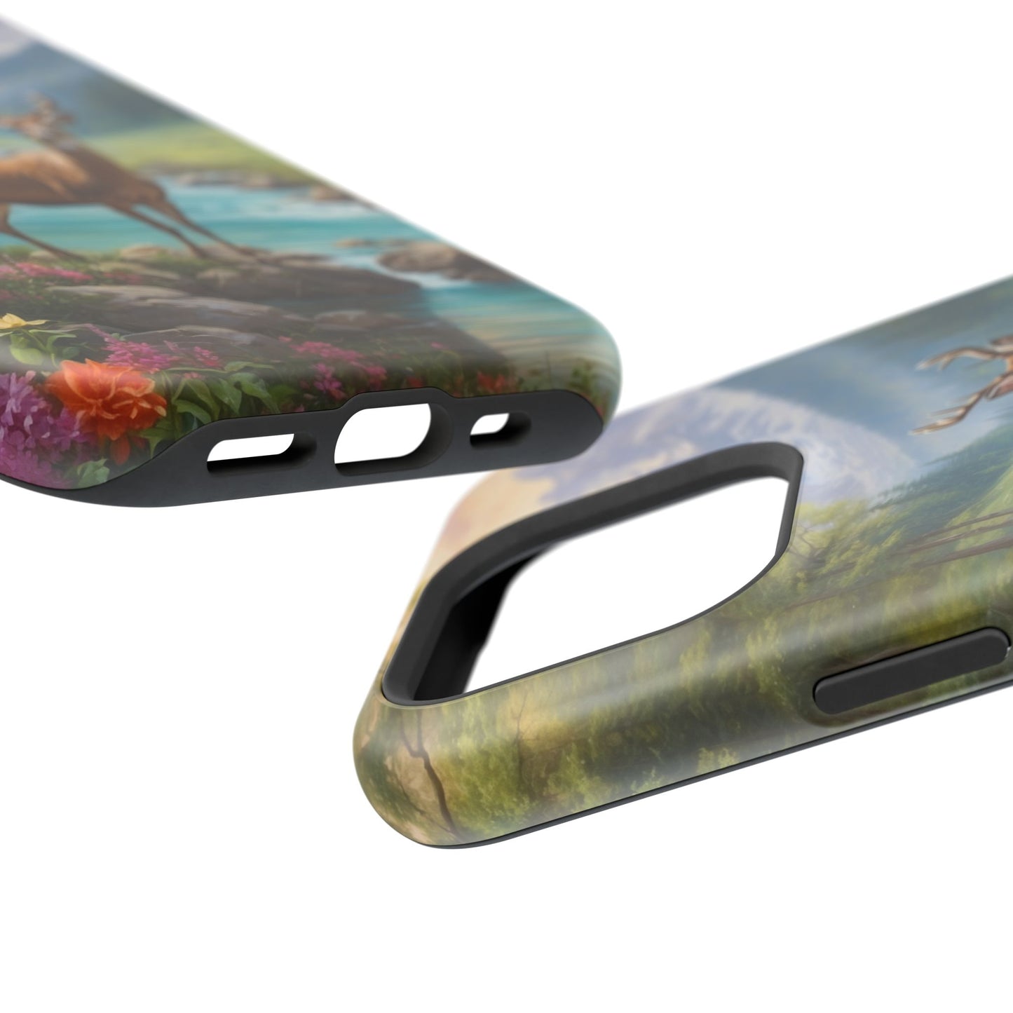 Alpine Serenity – Stag in Mountain Bliss MagSafe iPhone Cases