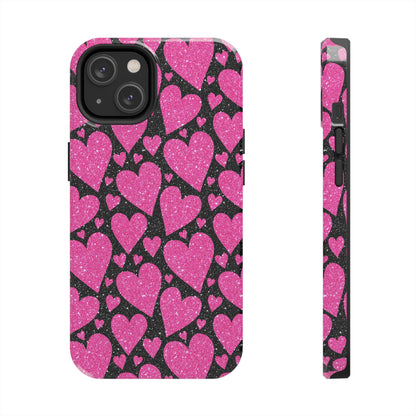 Glitter Hearts iPhone Case