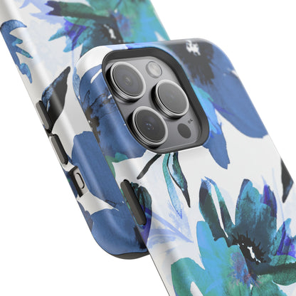 MagSafe iPhone Case – Serene Blue Blossom