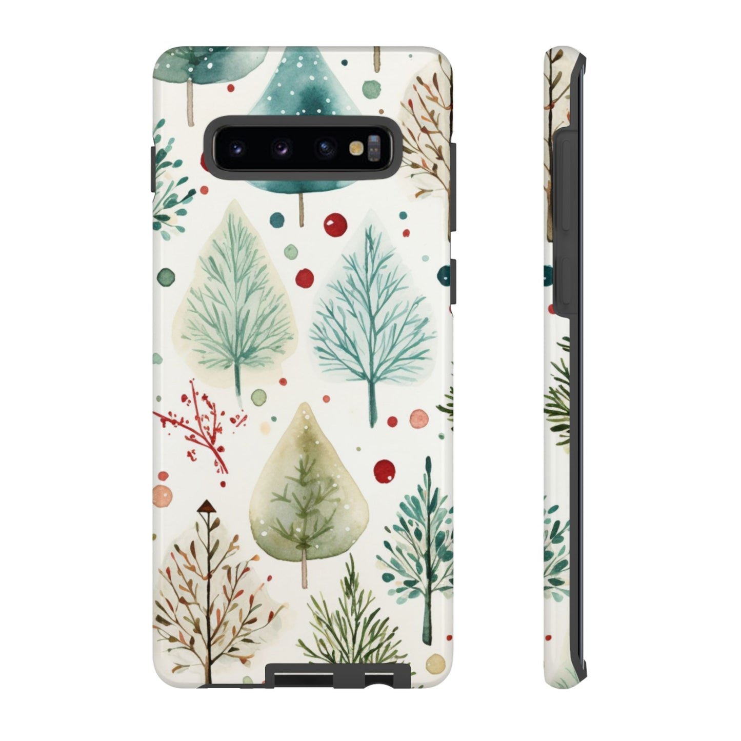 Watercolor Winter Trees Samsung Galaxy Case – Nature-Inspired, Holiday Theme Protective Cover