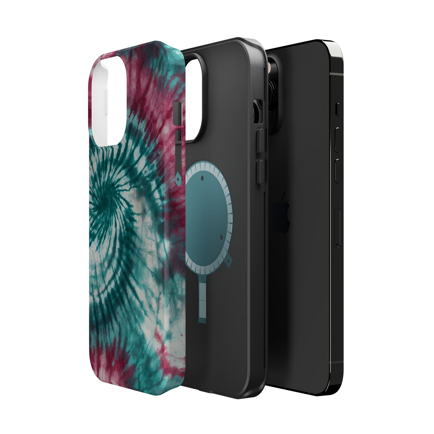 Teal and Pink Tie-Dye MagSafe Case – Stylish and Functional