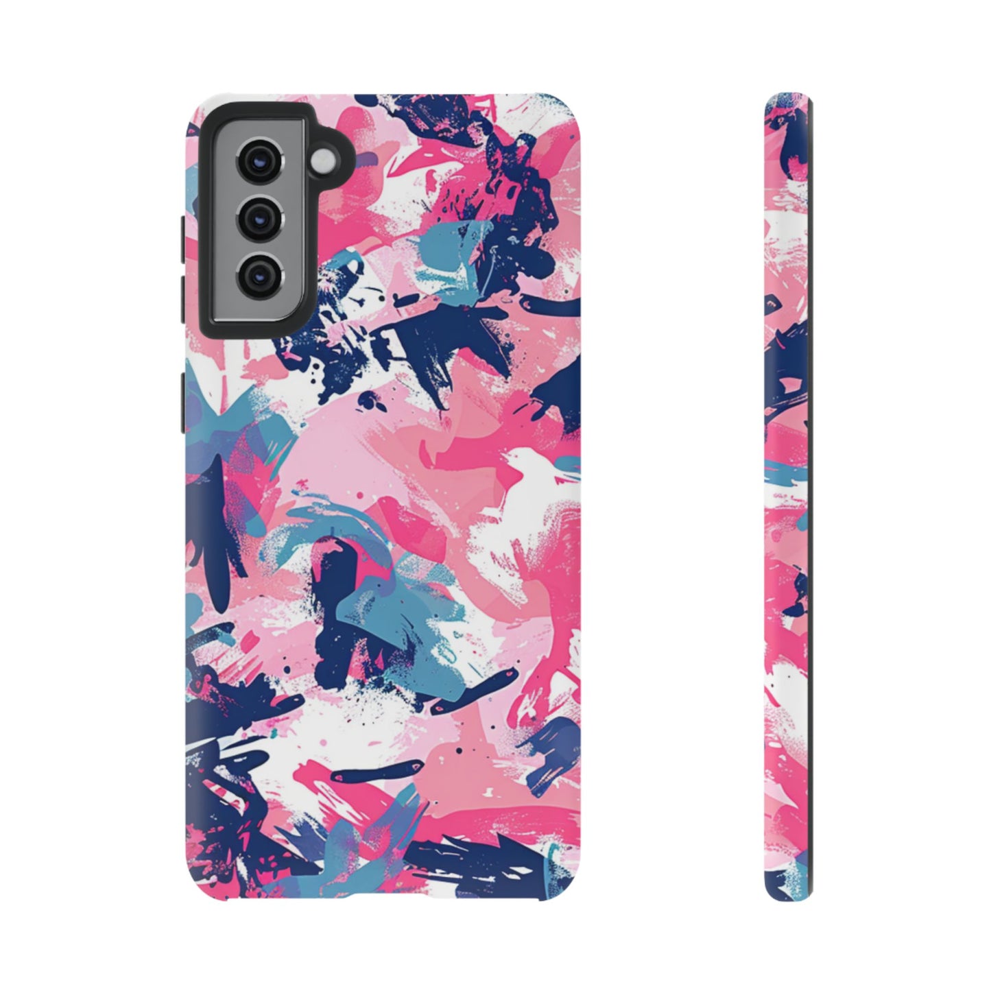 Vibrant Pink & Navy Abstract Splash – Samsung Galaxy Case