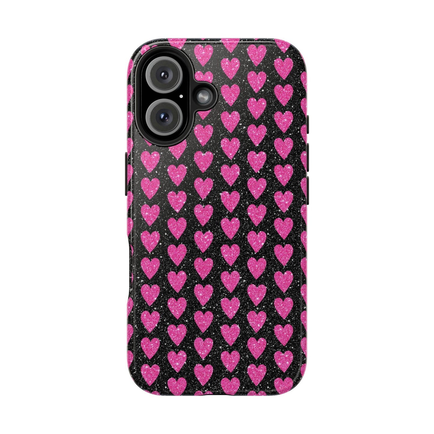 Glitter Pink Hearts iPhone Case