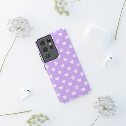 Lilac Paw Prints & Hearts – Samsung Galaxy Case