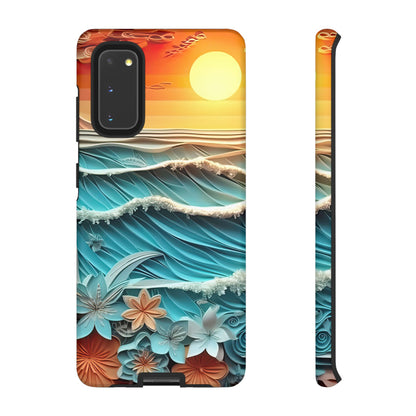 Tropical Sunset Paper Art Ocean – Samsung Galaxy Series Case