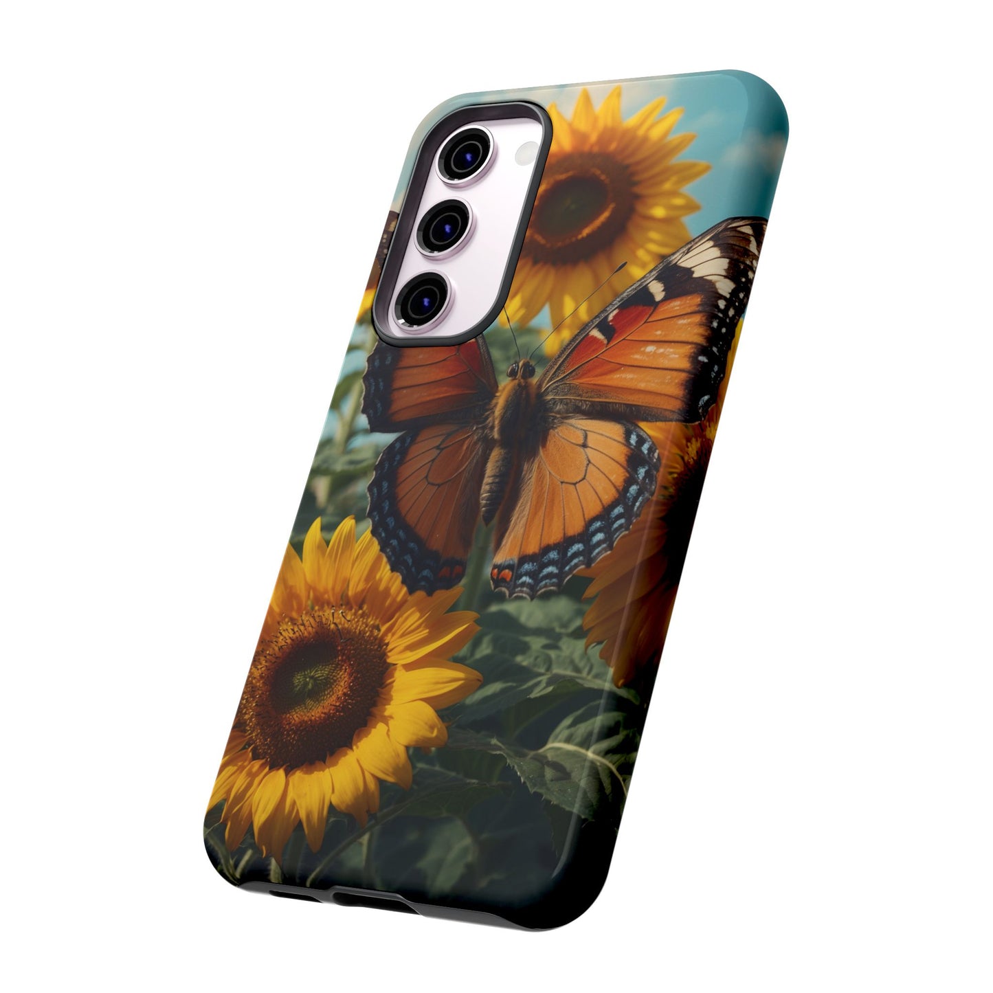 Vibrant Butterfly & Sunflower – Samsung Galaxy Case