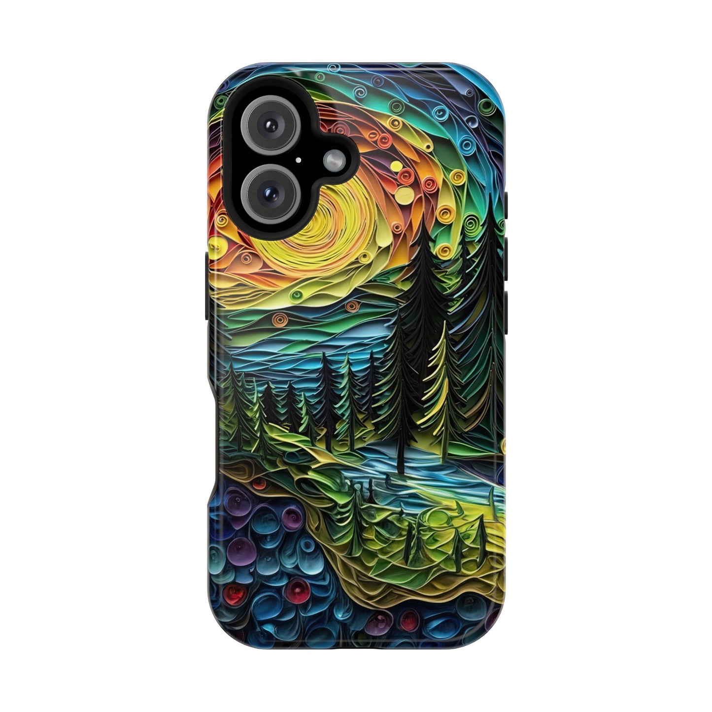 Radiant Forest Sunset MagSafe iPhone Case – Artistic Landscape Design