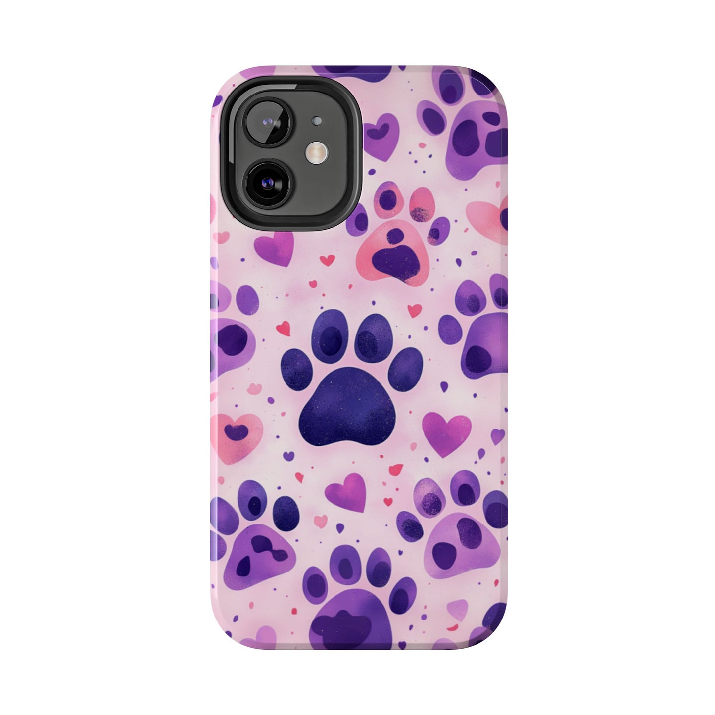 Purple Paw Print iPhone Case - Playful Pet Lover’s Protective Cover