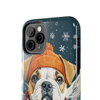 Cozy French Bulldog iPhone Case – Rustic Fireplace Protective Cover