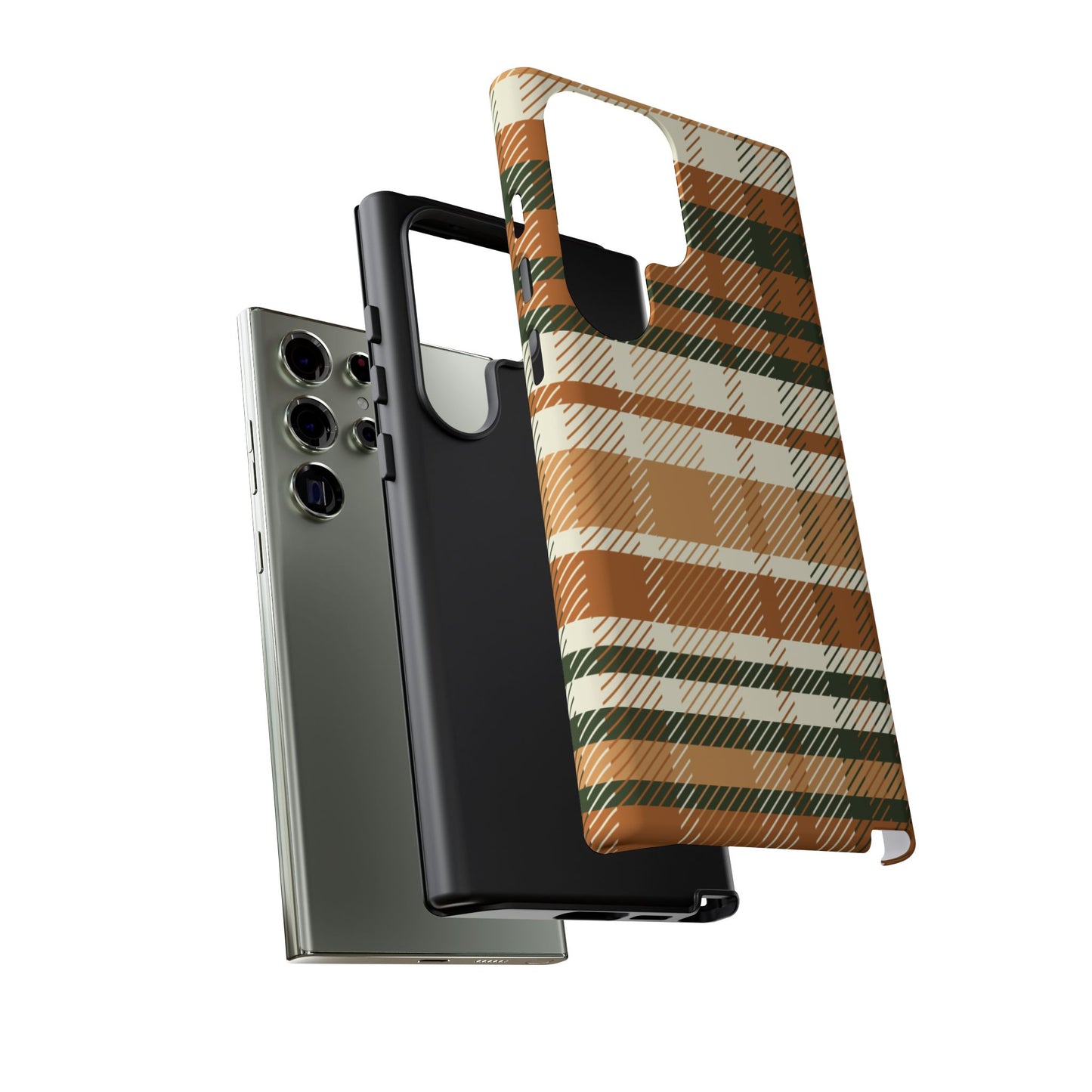 Samsung Galaxy Case - Pumpkin Spice Plaid Design