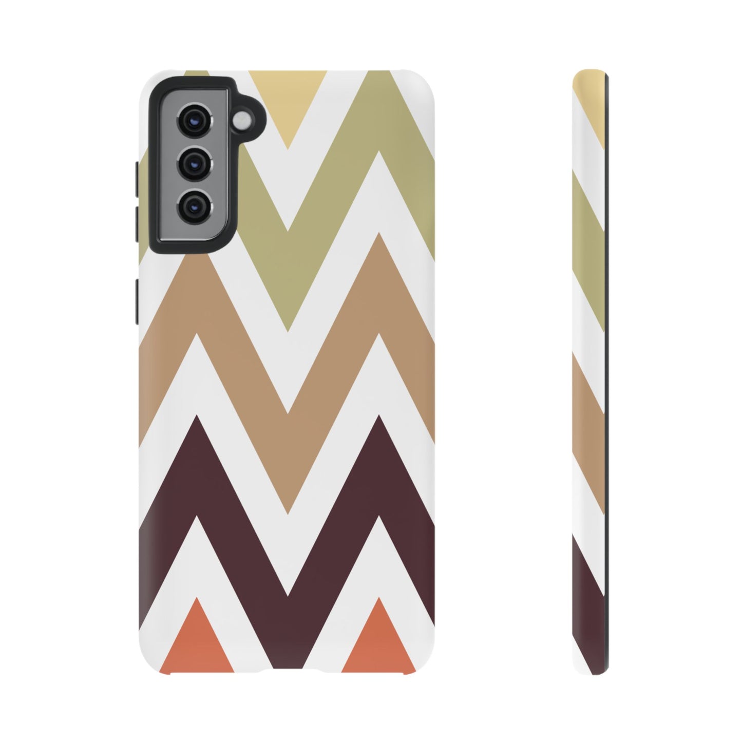 Earthy Chevron Samsung Galaxy Case – Boho-Inspired Design with Dual-Layer Protection