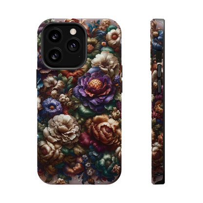 Floral Elegance MagSafe Compatible iPhone Case – Protective Dual-Layer Design with Vibrant Full-Wrap Print